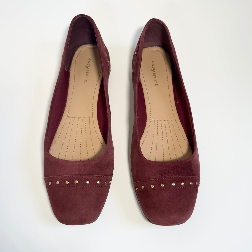 Burgundy Maroon ‘Easy Spirit’ Suede Flats sz 10